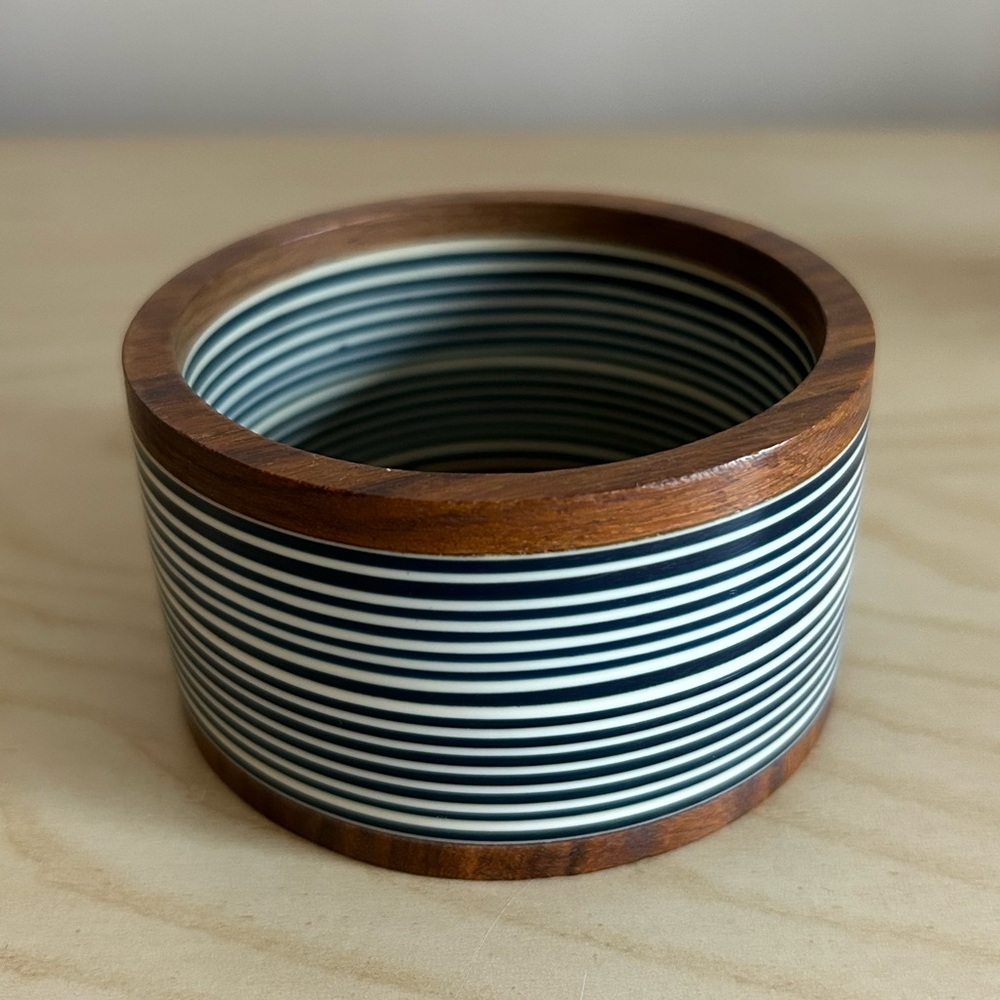 Anthropologie wooden striped bangle